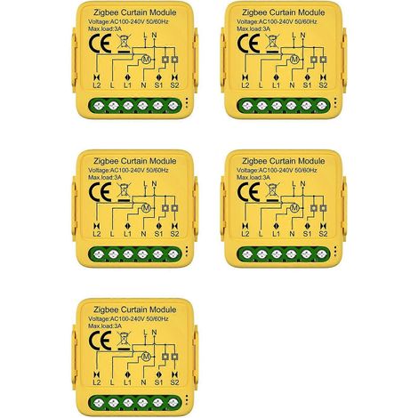 5 modules de commande de rideaux intelligents Tuya Zigbee connectés pour moteurs de stores et volets roulants. Application Smart Life compatible avec Alexa. (1/3)