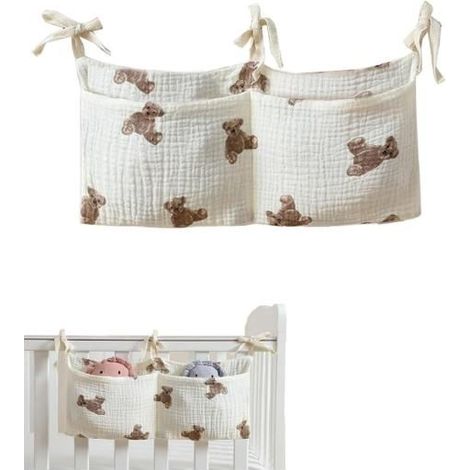 Poches de lit Rangement de Chevet,15x7 Coton à Double Couche Deux Poches Chevet Suspendu,Charme d'organisateur Suspendu Accessoires (1/5)