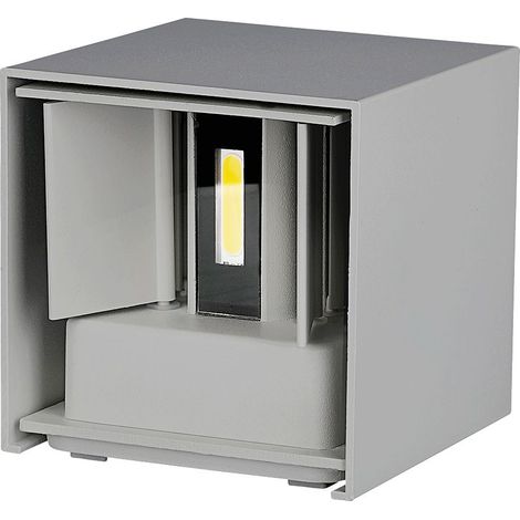 Applique murale LED V-TAC VT-759 5W, carrée, double faisceau, orientable, couleur gris satiné 4000K, IP65, réf. 217089 (1/5)