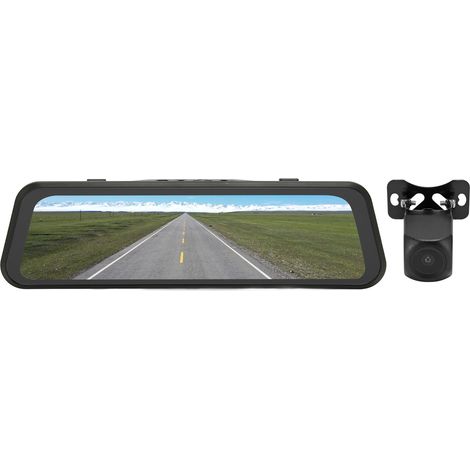 Rétroviseur intelligent Full HD 1080p de 9,66 pouces avec assistance au stationnement, vision nocturne, double caméra et capteur G. Caméra embarquée avec double capteur G.
