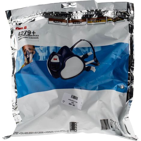 3M – Demi-masque de protection K4279 – Filtres intégrés FFABEK1P3R – Protection contre vapeurs organiques et particules – Conception ergonomique