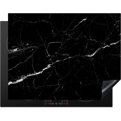 Induction Hob Protector Marble look - Black - Luxury 77x59 cm