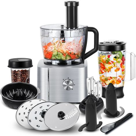 Robot de cuisine multifonction 1100 W avec bol de 3,2 litres, hachoir, pétrin, coupe-légumes et fonction pulse (1/5)