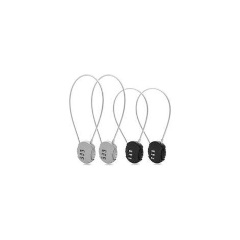 Cadenas à combinaison 3 chiffres, 4 pièces avec câble long, idéal pour valises, casiers et équipements sportifs (1/5)