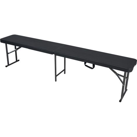 Banc pliant - Banc pliant jardin- Banc Pliant Camping - imitation bois - 182X30X43cm - Poignée de transport (1/4)