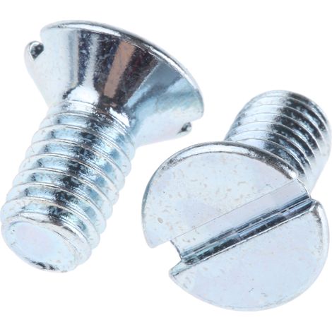 Vis à métaux RS PRO M6 à tête Fraisée fendue en Acier, 12mm ( Prix pour Sachet de 100 )