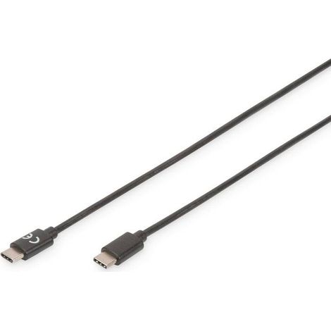 Digitus Câble USB USB 2.0 USB-C® mâle, USB-C® mâle 3.00 m noir flexible, feuille de blindage, blinda