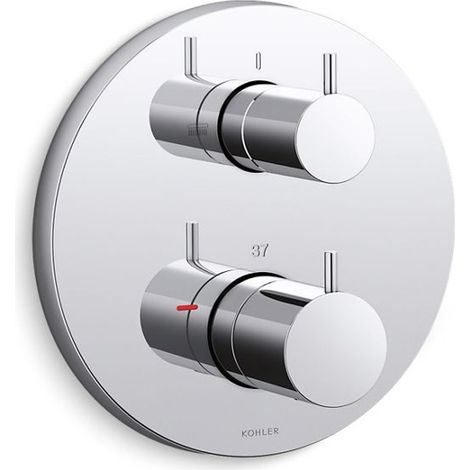 Kohler Modulo Thermostatic Bath & Shower Valve + Trim Pin Twin Handles Chrome