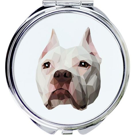American Pit Bull Terrier, Pit Bull, American Pit Bull Terrier, Pitbul, apbt - specchio con foto e iscrizione geometrica di Art-Dog (1/3)