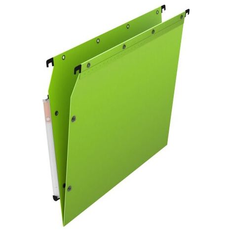 Dossier suspendu plastique pression L'Oblique AZ fond normal pour armoire - vert - Lot de 10