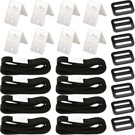 Solar pool cover reel strap kit, set of 8, universal bungee straps for cover reel.