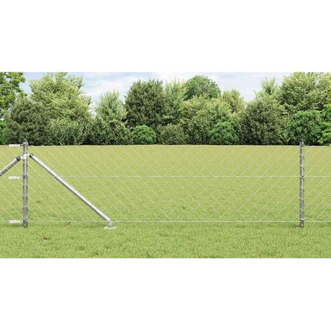 Zaunpfosten Silber 25 x 0,8 m (60 x 60 mm Netz) Stahl