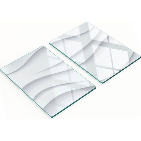 Küchenschneidebretter aus Glas mit abstraktem Wellenmuster, 2 x 40 x 52 cm (1/5)