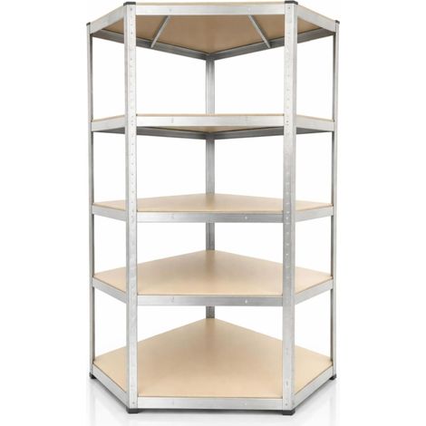 ORION91oficial® - Estantería Esquinera MODELO GRANDE, Galvanizada, Metálica Modular Almacenaje 180x90x40cm Acero y MDF Antihumedad, Hogar, Trastero, Garaje, 5 Baldas Ajustables, Cargas Pesadas 1750Kg (1/5)