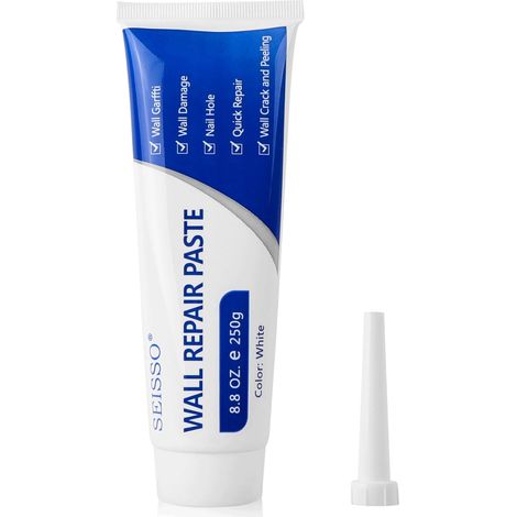 250 g Spachtelmasse, weiß, für den Innenbereich, Wandreparaturcreme, Wandreparaturpaste, Trockenbau-Reparaturset mit Spachtel und großem Fassungsvermögen, Wandlochfüller, schnell zur Reparatur von Ris (1/5)