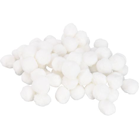 Boule filtrante pour piscine 700 g, blanche, en fibre de nettoyage, pour pompe de piscine, aquarium ou spa. (1/5)