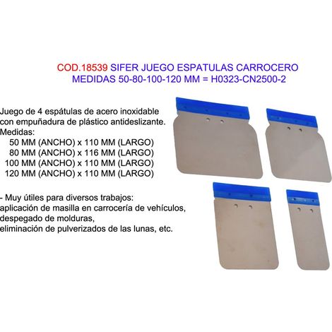 SIFER Bodybuilder-Spachtel-Set 50-80-100-120 mm H0323-CN2500-2