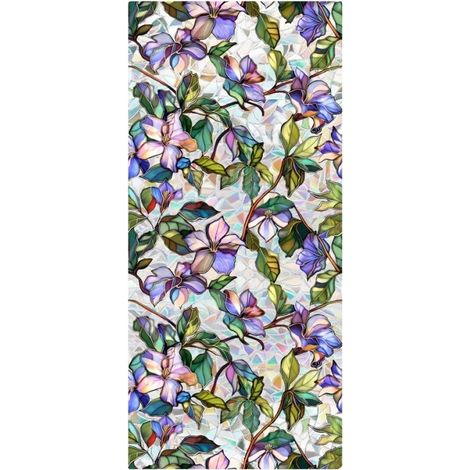 Film de confidentialité pour fenêtres, effet vitrail, protection UV, H, 43cm x 100cm-a (1/2)