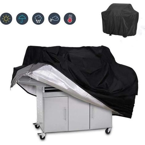 1 housse de protection pour barbecue, en polyester 201D résistant, compatible Weber et autres marques, usage extérieur toute l'année (1/4)