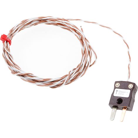 Thermocouple type T Ø 7/0.2mm, +250°C max à Fiche mâle miniature ( Prix pour 1 )