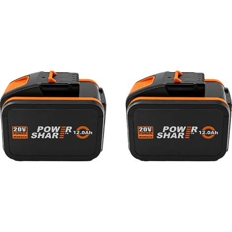 Batterie Lithium, Capacité 12000mAh, Compatible avec les Outils Worx, 15C-12.0Ah X2 (1/2)