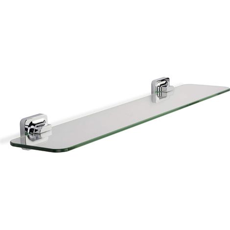 Croydex Flexi-Fix Glass Bathroom Shelf, Chrome 59cm Length - Shoreditch (1/4)