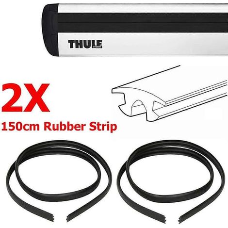 2 joints d'étanchéité de rechange pour rails en T Thule, barres de toit Wingbars Aerobars, tige Rhino Reconn 150 cm (1/4)
