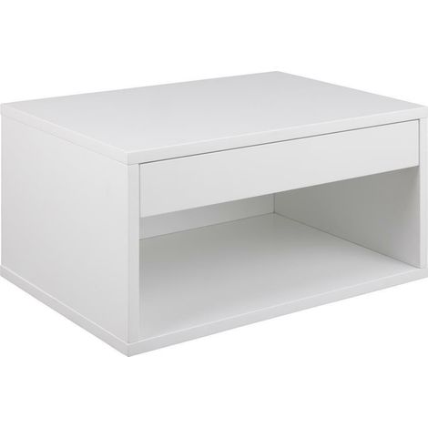 Comodino bianco Cholet con cassetto e ripiano (1/5)