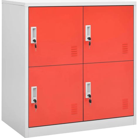 Lot de 5 armoires à casiers modernes avec serrures rangement 90 x 45 x 92 cm en acier gris (1/5)