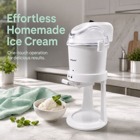Machine à Glace 1L avec Pré-refroidissement - 15W - 110V - Silencieuse - Pour Enfants - Fabriquez Cornets DIY (1/5)