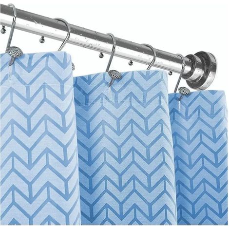 Barra de ducha extensible de 80-130 cm, telescópica de acero inoxidable, sin perforaciones, para baño, armario, puerta y cocina. (1/4)