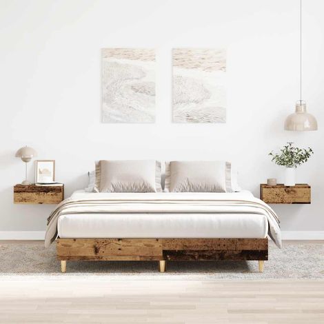 Bettgestell ohne Matratze Altholz-Optik 140x200cm Holzwerkstoff