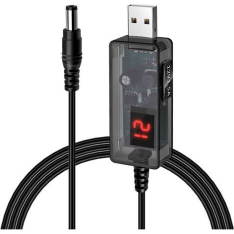 Câble Adaptateur DC 5.5mm Vers USB - Boost Tension 5V À 12V - Pour Routeur Modem Lampe Ventilateur - 1 Pièce (1/5)