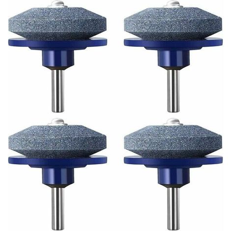 EASYCOMFORT Aiguiseur,Lot de 4 lames de tondeuse à gazon rotative outil de jardin plus tranchant pierre à aiguiser pour perceuse à main électrique (1/5)