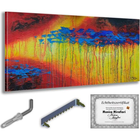 Monica Mirafiori  Dipinto a mano al 100%  Quadro "Il Silenzio" 140x70cm  Dipinto a mano  Pittura acrilica  Quadro acrilico di grandi dimensioni  Arte moderna  Stampe artistiche (1/5)