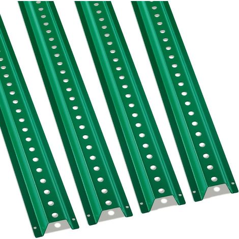 Pour Panneaux et Affichage 4 Poteaux de Signalisation Routière Parking et Voirie Profilé U 244 cm Acier Galvanisé Vert (1/5)