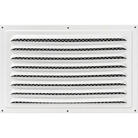 Grille Aeration Fenetre Blanc 300x200mm,Grille d'Aération Métal Rectangulaire pour Mur et Plafond,Couvercle de Ventilation Anti-Insectes,pour Systèmes HVAC,Extraction et Entrée d'Air (1/5)