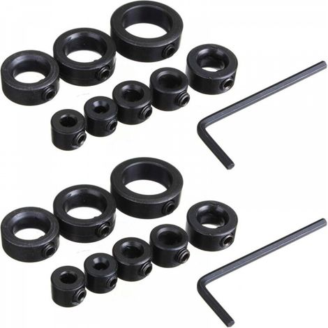 16PCS 3-16mm Butées de Profondeur Pour Foret 2 Set Reglable Collier Depth Stop Bit Positionneur de Bague Locator (1/5)