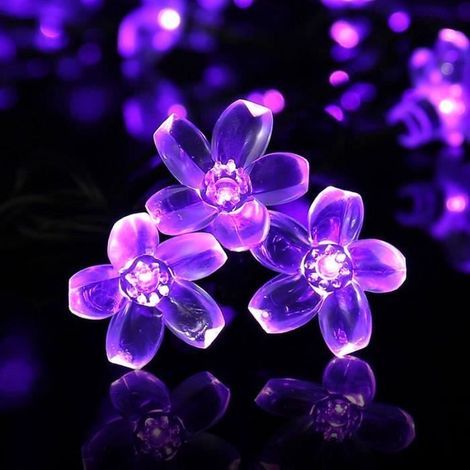 Solar Garland - 7m - 50 LEDs - Waterproof - Purple - Outdoor Christmas Decoration