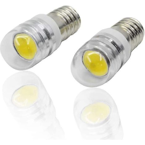 Lot de 4 ampoules LED COB 1,5 W, culot E10, 12 V, pour phares, lampes torches et torches, blanc chaud 3000 K. (1/4)