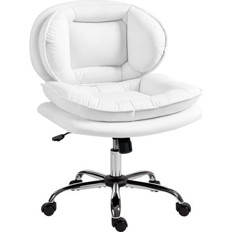 Chaise de bureau rose pivotante accoudoirs dossier incurvé et inclinaison réglable, assise confortable et design