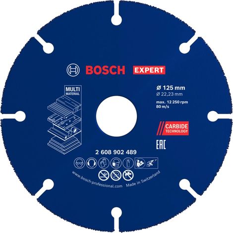 Disco da taglio Bosch expert carbide multi wheel 125 mm durevole velocità costante