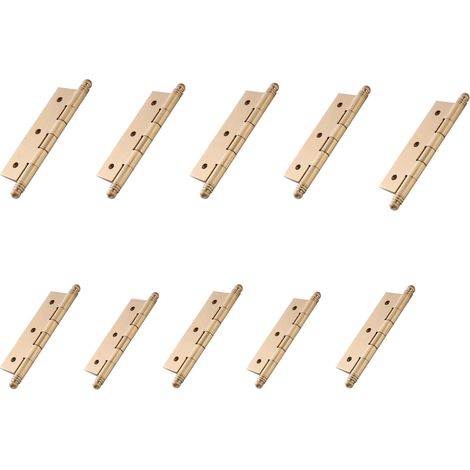 Bisagra para puerta de mueble/bisagra ligera, 75 x 40 mm, latón, 10 piezas, bisagras de cobre, bisagras, cadena de goma, bisagras de cobre para puertas de armario