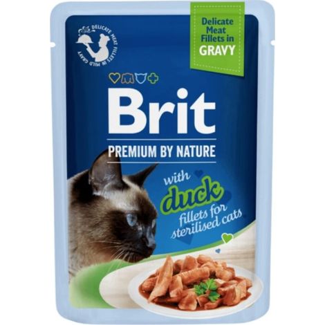 Filets de canard stérilisés Brit premium CAT pour adultes (sachet) 85 g