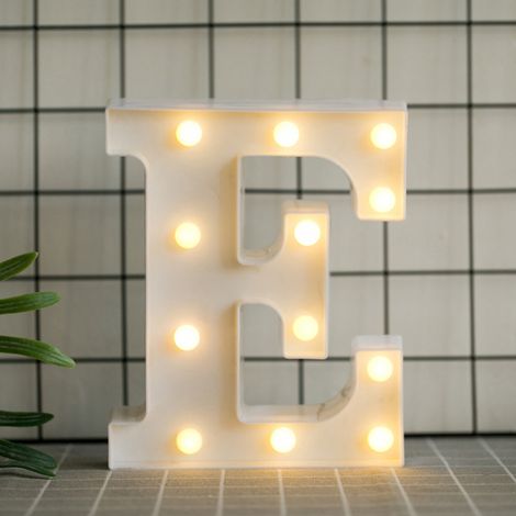 Lettere dell'alfabeto luminose a LED su supporto, lampadine scintillanti, decorazione per feste