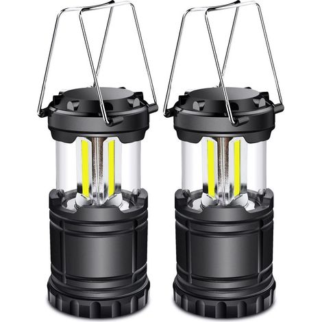 LED Camping Lantern, 350LM Portable Camping Light with Metal Handles, for Tent, Camping, Hiking, Fishing, Cave etc., 2 Pack [Energy Class A+] (1/5)
