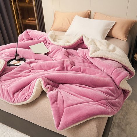 Couverture Double Épaisseur - Velours Lait - 200 x 150 cm - Pour Lit Double - Hiver Automne - 1 Pièce (1/5)