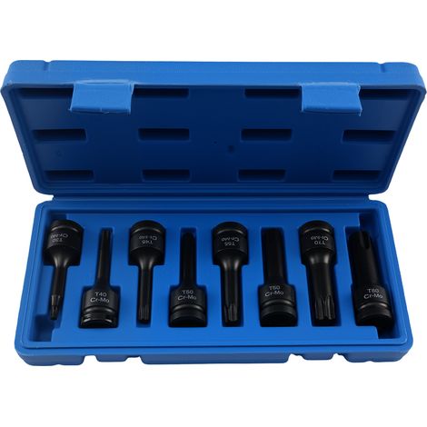 1/2'' Drive Impact Socket Set 8pc T30 T40 T45 T50 T55 T60 T70 T80 78mm (1/5)