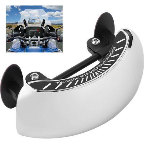 Rétroviseur Angle Mort - Miroir Parabolique 180° - Pour Moto Scooter VTT BMX - Montage Central Ligne De Vue - 1 Pièce (1/5)