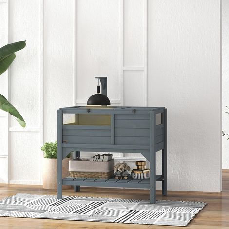 Rangement Maison enclos pour tortues sur pieds avec étagère de rangement en bois de sapin - 103H x 84L x 51l cm